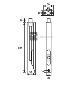 200mm Door Flush Bolt | NBat Hardware