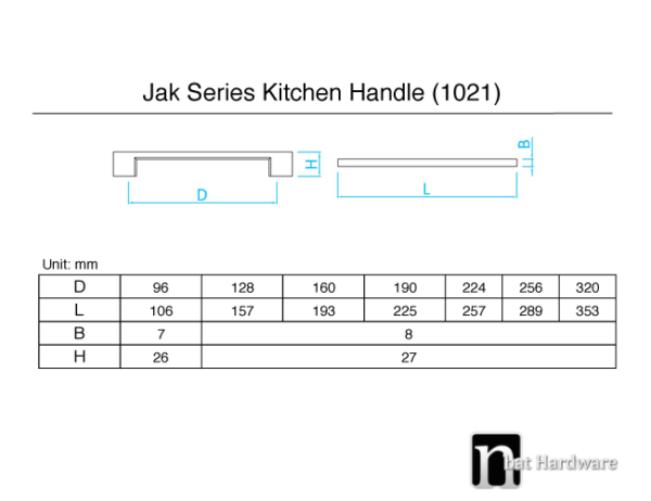 Matt Black kitchen Handle (320mm) - Jak Series - Image 2