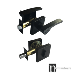 Matt Black Entrance Lock Set with a Deadbolt (3666MB) - Moon Series