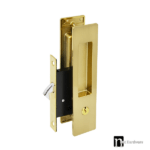 Brushed Brass Finish Sliding Door Key Lock Set - Morgan Series
