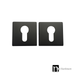 Matt Black Square Escutcheons - Euro Cylinders Face Plates