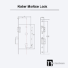 Adjustable Roller Mortice Lock with round Escutcheons - Image 3