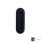 120mm Oval Sliding Flush Pull - Matt Black Finish