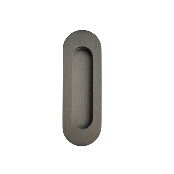 120mm Oval Sliding Flush Pull - Gunmetal Finish