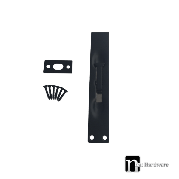 Spring loaded Door Flush Bolt 150mm - Matt Black Finish - Image 2