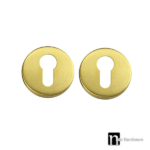 Round Euro Cylinder Escutcheon Plate -  Brushed Brass Finish