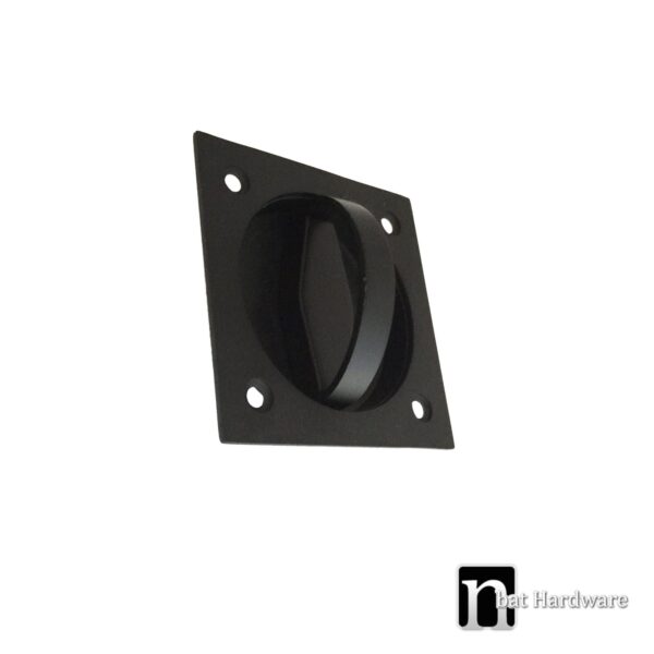 Matt Black Sliding Door Flush Pull and Ring - Image 2