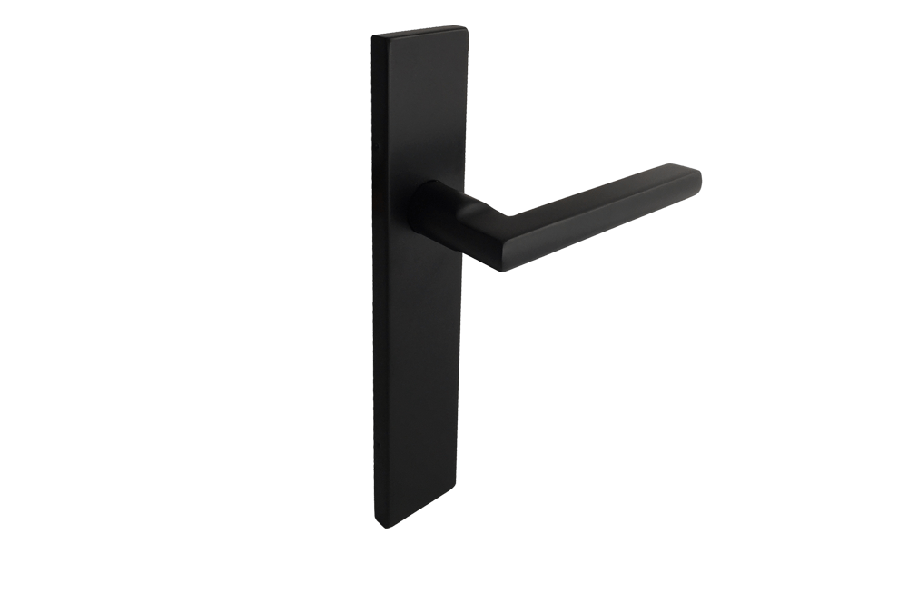 matt black passage set with rectangular face plate nBat Hardware