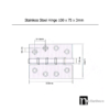Stainless Steel Door Hinges(pair) - 100 x 75 x 3mm - Image 2