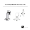 Square Magnetic Door Stop - Brushed Brass Finish - Image 2