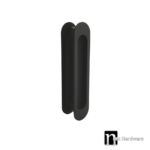 180mm Oval Sliding Flush Pulls (Pair) - Matt Black Finish
