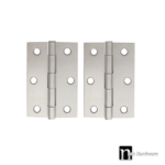 Satin Nickel Finish Door Hinges (Pair) - 85 x 60 x 1.6mm
