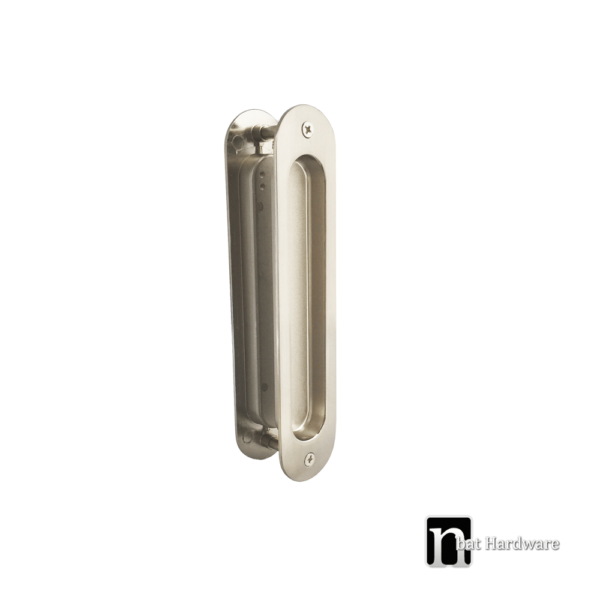 1 Pair Oval Sliding Flush Pulls - 180mm x 38mm - Image 3