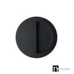 90mm Round Sliding Flush Pull - Matt Black Finish