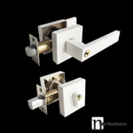 Como Series Entrance Lock Set with a Deadbolt - Pure White Finish