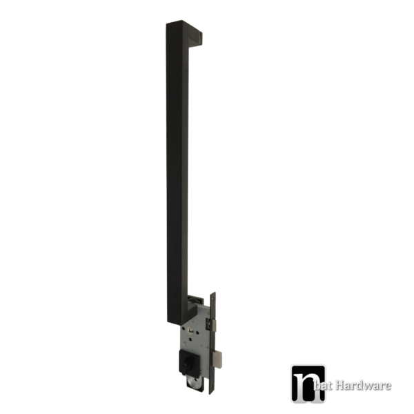 Matt Black Entrance Mortice Lock with Single Door Pull  - Yarra Series - Image 2