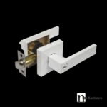 Como Series Entrance Lock Set - Pure White Finish