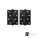 100 x 75 x 2.8mm Door Hinges (Pair) - Matt Black Finish
