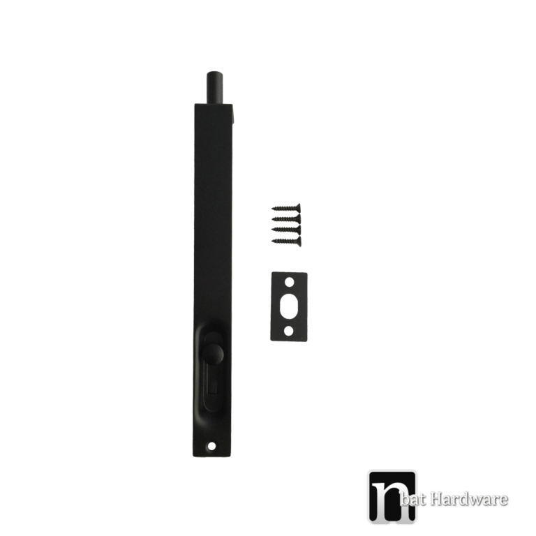 200mm Matt Black Finish Door Flush Bolt | NBat Hardware