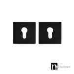 Matt Black 65mm Square Escutcheons - Euro Cylinders Face Plates