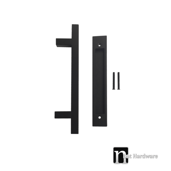 Barn Door Flush Pull Handle - Matt Black Finish - Image 4