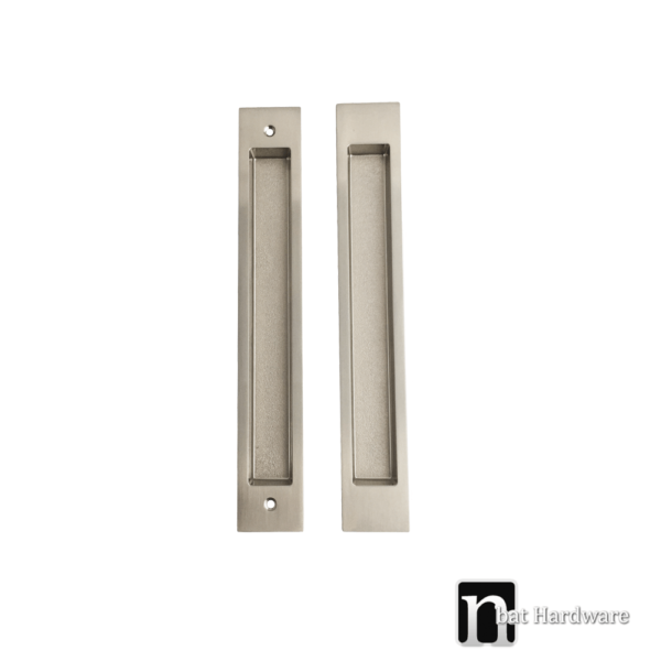 Large Rectangle Sliding Flush Pulls (Pair) - 250mm x 38mm - Image 3