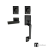 Matt Black Architectural Lever Pull with Deadbolt (3111MB-EP) - Como Series