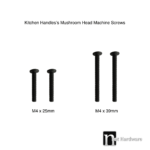 2 of 25mm or 39mm Black kitchen Handle Screws