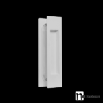 150mm Rectangle Sliding Flush Pulls (Pair) - White Finish