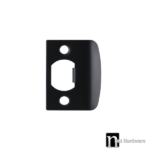 D-Shaped Matt Black Latch Strike Plate