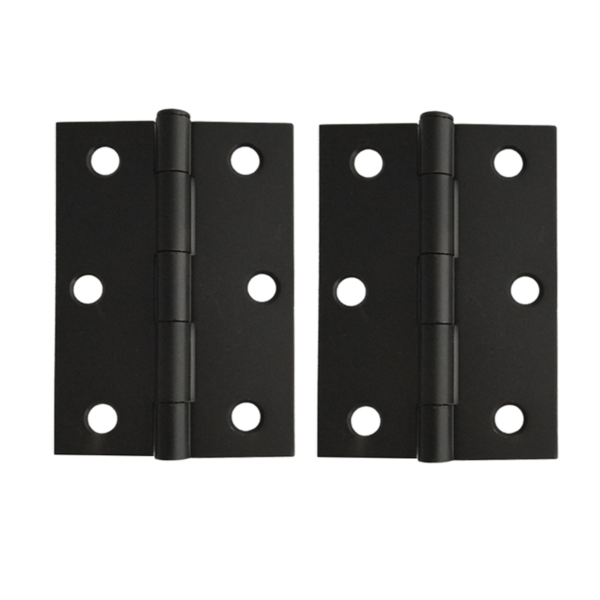 Matt Black Door Hinges (Pair) - 85 x 60 x 1.6mm - Image 3