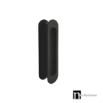 150mm Oval Sliding Flush Pulls (Pair) - Matt Black Finish