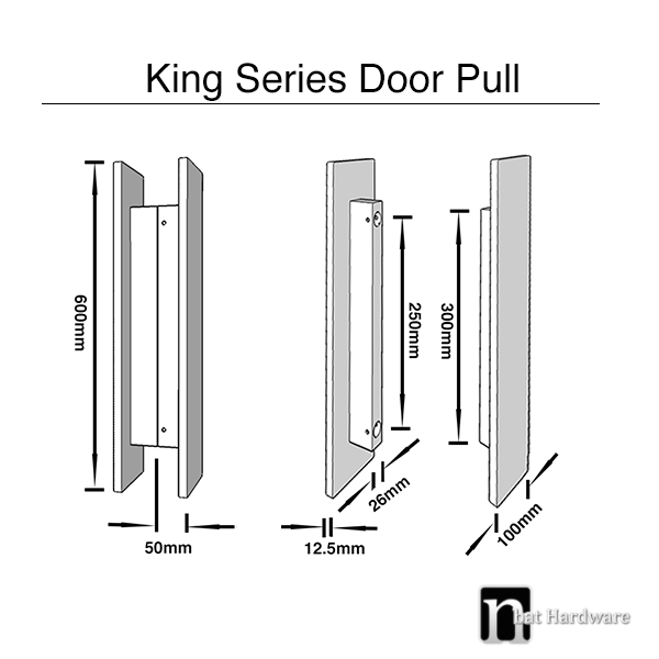 600mm Architecture Designed Entry Door Pulls | nBat Hardware
