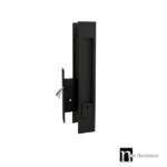 Matt Black Sliding Door Lockset with Elongated Handles
