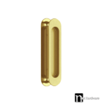 150mm Oval Sliding Flush Pulls (Pair) - Brushed Brass Finish