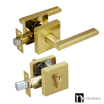Hugh Series Entrance Handle Set - Brushed Brass Finish