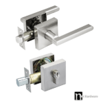 Hugh Series Entrance Handle Set - Satin Nickel Finish