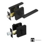 Hugh Series Entrance Handle Set - Matt Black Finish
