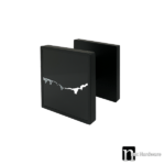 Matt Black Square Plate Door Pulls with Black Stone - York Series