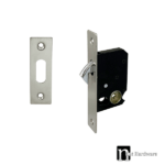 Sliding Hook Lock with a Narrow Backset  - Brushed Stainless Steel