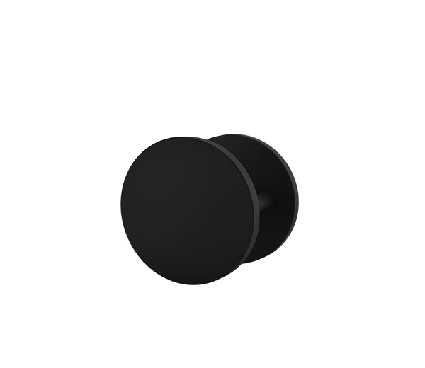 Matt Black 100mm Round Plate Door Pulls (Pair) - Nash Series