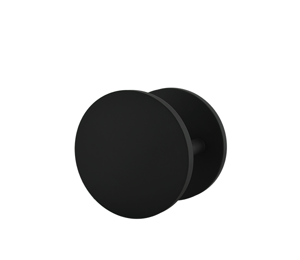 Matt Black 150mm Round Plate Door Pulls (Pair) - Nash Series