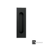 150mm Sliding Flush Pull with Oval Grip - Matt Black Finish