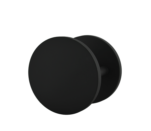 Matt Black Round Plate Door Pulls (Pair) 220mm - Nash Series