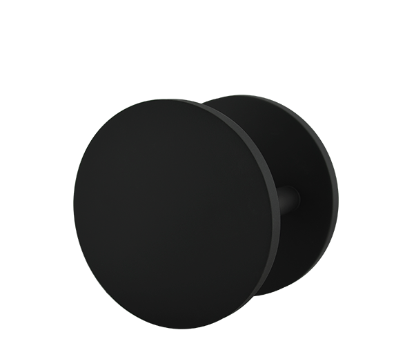 Matt Black Circular Plate Door Pulls (Pair) 250mm - Nash Series
