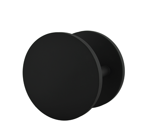 Matt Black 300mm Round Plate Door Pulls (Pair) - Nash Series