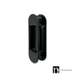 120mm Oval Sliding Flush Pulls (Pair) - Matt Black Finish