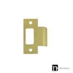 Extended Tubular Latch Strike Plate - Brushed Brass Finish