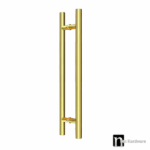 Brushed Brass 1500mm Round Door Pull Handles (Pair) - Bisset Series
