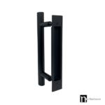 Barn Door Flush Pull Round Handle - Matt Black Finish